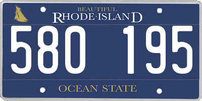 RI license plate 580195