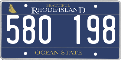RI license plate 580198