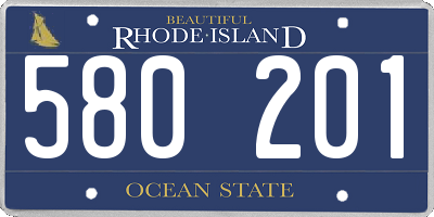RI license plate 580201