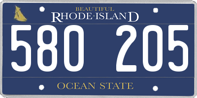 RI license plate 580205