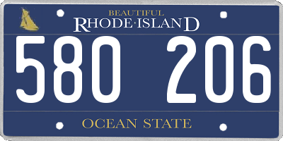 RI license plate 580206