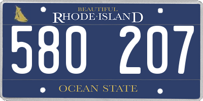 RI license plate 580207