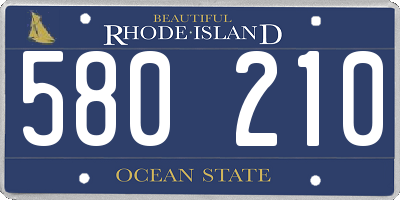RI license plate 580210