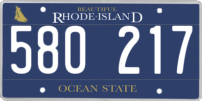 RI license plate 580217