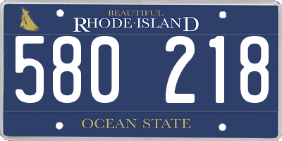 RI license plate 580218