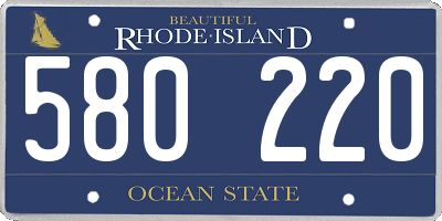 RI license plate 580220