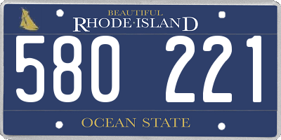 RI license plate 580221