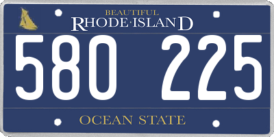 RI license plate 580225