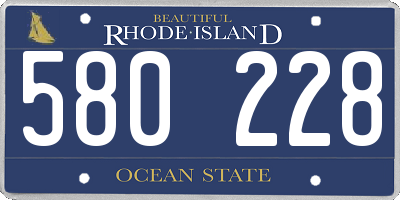 RI license plate 580228