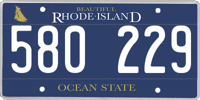 RI license plate 580229
