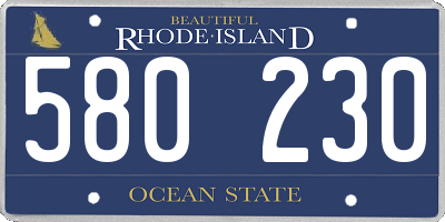 RI license plate 580230