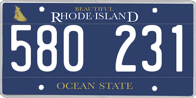 RI license plate 580231