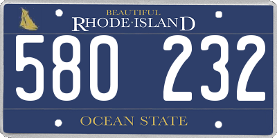 RI license plate 580232