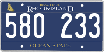 RI license plate 580233