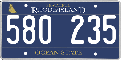 RI license plate 580235