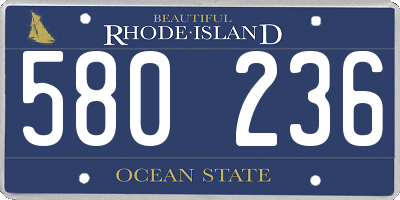 RI license plate 580236