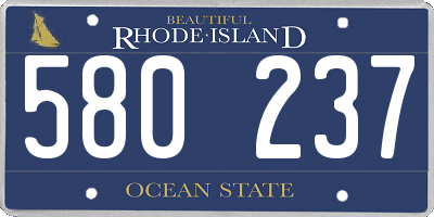 RI license plate 580237