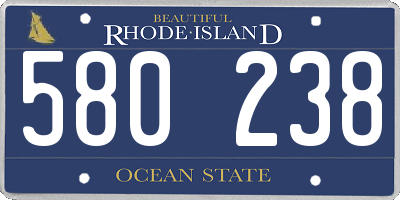 RI license plate 580238