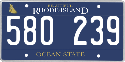 RI license plate 580239