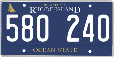 RI license plate 580240