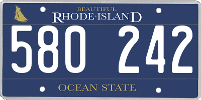RI license plate 580242
