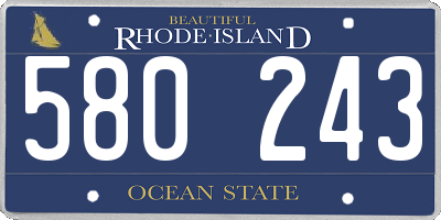 RI license plate 580243