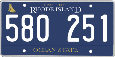 RI license plate 580251