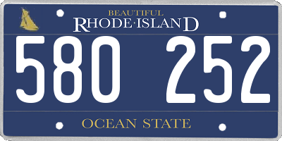 RI license plate 580252
