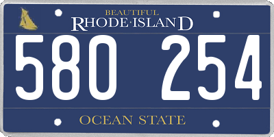 RI license plate 580254