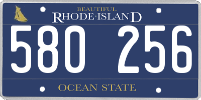 RI license plate 580256