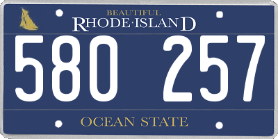 RI license plate 580257