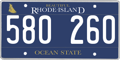 RI license plate 580260