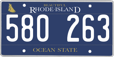 RI license plate 580263