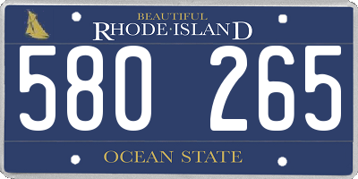 RI license plate 580265