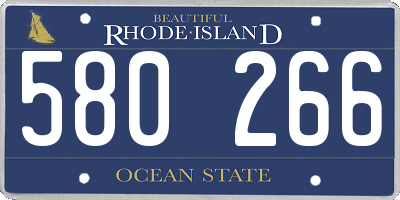 RI license plate 580266