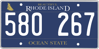 RI license plate 580267