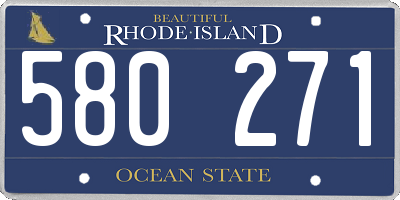 RI license plate 580271