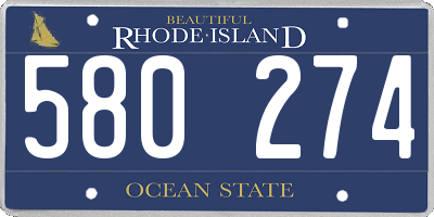 RI license plate 580274
