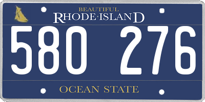 RI license plate 580276