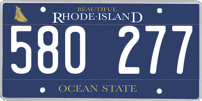 RI license plate 580277