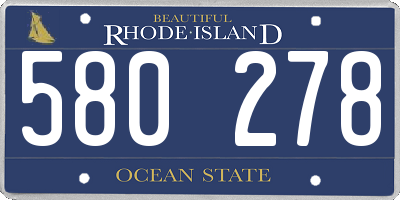 RI license plate 580278