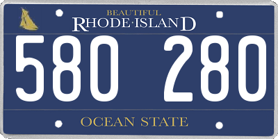 RI license plate 580280