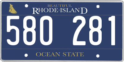 RI license plate 580281