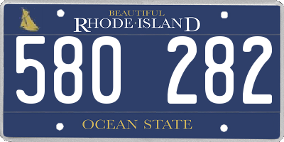 RI license plate 580282