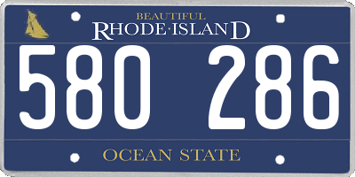 RI license plate 580286