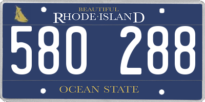 RI license plate 580288