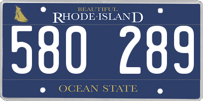 RI license plate 580289
