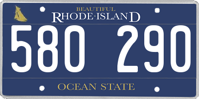 RI license plate 580290