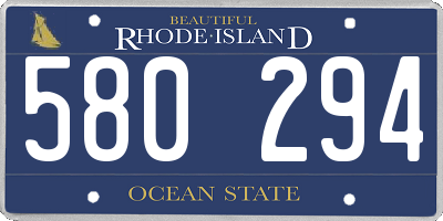 RI license plate 580294