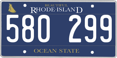 RI license plate 580299